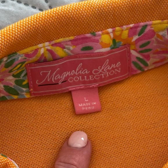 Masters Augusta, Ga Magnolia Lane Women's Orange Short Sleeve Golf Polo Shirt - Picture 3 of 7